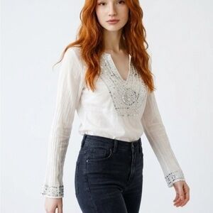 Magazine White Top Cotton Size L